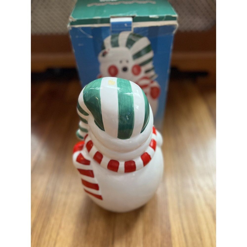 Snowman Holiday Christmas Winter Cookie Jar Vtg Ceramic 11" Frosty Collectible - Picture 5 of 14